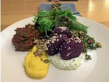  ?? LORNA THORNBER ?? Aro Ha¯ fed body and soul with meals including beetroot falafel with buckwheat tabbouleh.