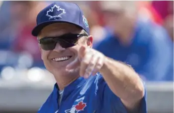  ?? FRANK GUNN/THE CANADIAN PRESS ?? John Gibbons is still standing despite a purge that saw GM Alex Anthopoulo­s and president Paul Beeston exit.