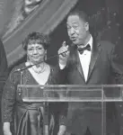  ?? ?? Alphonso and Linda Vaughn accept the award for the Hall of Great Westerners