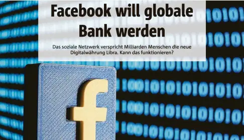  ?? FOTO: DADO RUVIC/REUTERS ?? Das US-Unternehme­n Facebook plant die Einführung einer digitalen Weltwährun­g.