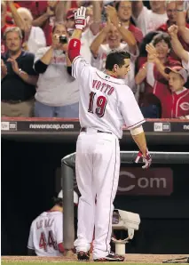  ?? ANDY LYONS/GETTY IMAGES/FILES ?? Joey Votto, seen during his MVP season in 2010, lost the National League’s MVP race this past season to Giancarlo Stanton in the closest vote for the award since 1979.