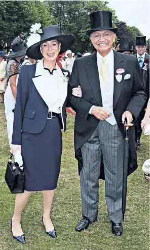  ??  ?? Wafic Said, pictured with his wife Rosemary at Royal Ascot, has hit out at Barclays for blacklisti­ng him
