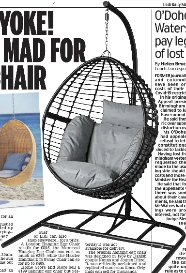 I NEED THIS YOKE CUSTOMERS MAD FOR LIDL S EGG CHAIR PressReader