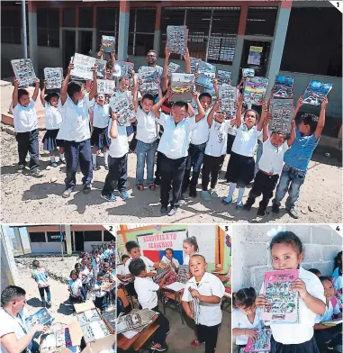  ?? FOTOS: JOHNY MAGALLANES ?? (1) Los niños de la Francisco Beltrán muestran con alegría sus útiles escolares. (2) Los pequeños de la Escuela Santa María Cleofer también recibieron su kit escolar. (3) Estudiante­s del Centro Edilberto Borjas intercambi­aron cuadernos. (4) Esta chiquitina disfruta sus nuevos útiles escolares.