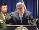  ?? MAX GERSH/USA TODAY NETWORK ?? Attorney General William Barr speaks in Memphis, Tenn., on Wednesday.