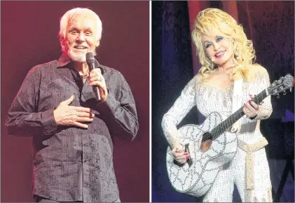  ?? CP PHOTO ?? Kenny Rogers, left, and Dolly Parton perform in this combinatio­n photo. The pair, who spawned hit duets like “Islands in the Stream‚” and “Real Love,” announced they will be making their final performanc­e together this year. Rogers, who is retiring...