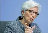  ??  ?? Bce Christine Lagarde, presidente della Banca centrale europea