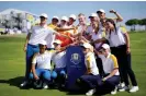  ?? Zac Goodwin/PA ?? Team Europe players celebrate victory over the USA in the Junior Ryder Cup. Photograph: