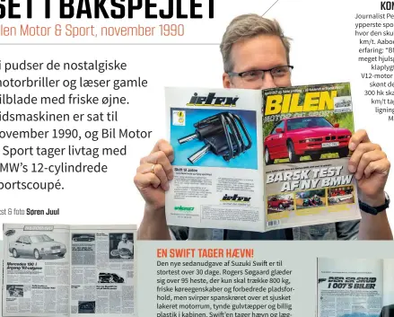  ?? ?? ◀
Art Director Mathias Larsen hører også til den del af redaktione­n, der skamlaeste Bilen Motor & Sport som knaegt!