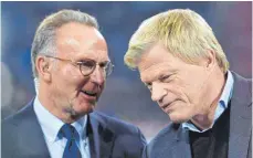  ?? FOTO: IMAGO ?? Ein Duo für die Zukunft an der Spitze des FC Bayern? Karl-Heinz Rummenigge (li.) und Oliver Kahn.