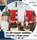  ?? ?? An off-season wedding could be a huge saver