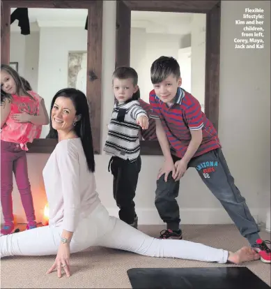  ??  ?? Flexible lifestyle: Kim and her children, from left, Corey, Maya, Jack and Kai