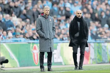  ?? FOTO: AP ?? Pep y Arsène, el pasado domingo en Wembley