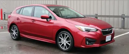  ?? PHOTOS: JIL MCINTOSH/DRIVING ?? The 2019 Subaru Impreza Sport Hatchback sports a handsome and mature design that will age well.