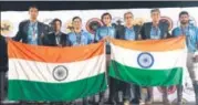  ?? HT PHOTO ?? The Indian polo team celebrate the win over Pakistan.