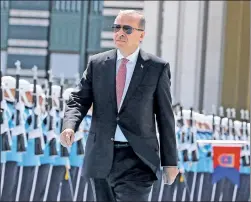  ??  ?? Shady character: Turkish President Recep Tayyip Erdogan on Friday.