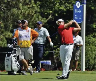  ?? GRANT FRASER ?? Corey Conners of Listowel tees off on his final hole Friday at Glen Abbey Golf Club. He made the cut.