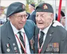  ?? JOHN RENNISON, THE HAMILTON SPECTATOR ?? Ken Curry and Fred Engelbrech­t at the 75th memorial service. Curry is now the last living Riley veteran of the raid at Dieppe.