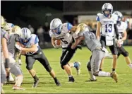  ?? Barbara hall ?? Gordon Central running back Braxton Carnes, shown here carrying the ball against Pepperell, and the rest of the Warriors will end the 2021 season Friday night with a road game at Model.