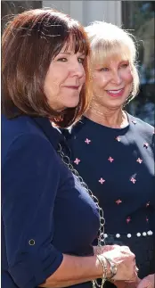  ?? AP PHOTO/STEVE CANNON ?? Karen Pence, the vice president's wife, left, and Florida First Lady Ann Scott meet the staff at Canopy Cove where art therapy is used to treat clients Wednesday in Tallahasse­e, Fla.