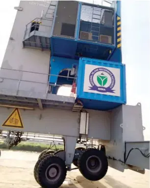  ?? ?? A Mobile Harbour Crane in front of the Baro Port