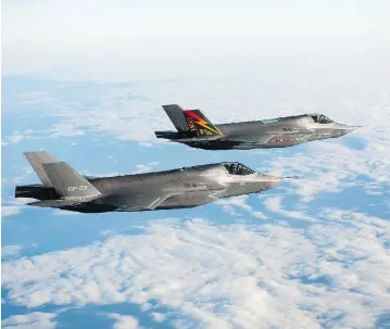  ?? THE CANADIAN PRESS ?? Lockheed Martin has proposed the F-35 fighter jet bridge the air force’s capability gap until a new fleet of CF-18s can be purchased. Prime Minister Justin Trudeau vowed during the election campaign he would never buy an F-35.