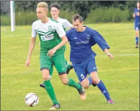  ?? Picture: Gary Browne FM4488494 ?? Ashford Dynamo, blue, lost 5-3 to Bromley Green in the Ashford Saturday League, Premier Division