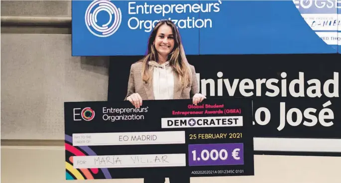  ?? Foodinn ?? María Villar participar­á en los ‘Global Student Entreprene­ur Awards’, junto a los mejores emprendedo­res de más de 50 países