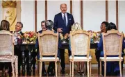  ?? SAMUEL CORUM/THE NEW YORK TIMES ?? President Joe Biden delivers a toast during a dinner for heads of state and delegation leaders as part of the Summit of the Americas at the Getty Villa in Los Angeles, Thursday.