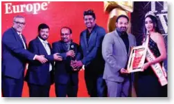  ??  ?? The award was given to Xplore Destinatio­ns and, received by Chintan Kayani, Director, Hemant Shah, Director and Neelanj Shah, Finance and Marketing Advisor