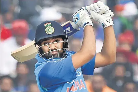  ?? PTI ?? Rohit Sharma, who virtually batted out Sri Lanka with a knock of 208* in Mohali, believes it becomes easier to place the ball and find gaps after spending time on the field.