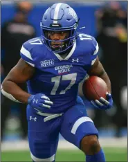  ?? (AP/John Amis) ?? Georgia State junior running back Destin Coates has rushed for 263 yards and 3 touchdowns on 57 carries entering tonight’s game at Arkansas State.