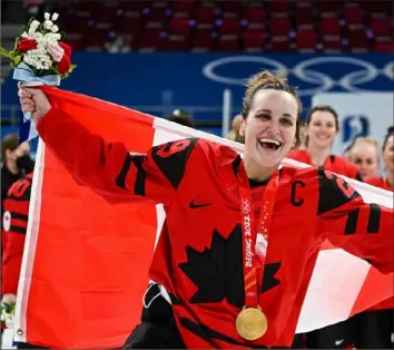  ?? AFP via Getty Images ?? Marie-Philip Poulin, famous for scoring the winning goal in three Olympic gold medal games, is part of the Montreal roster that takes the ice Sunday.