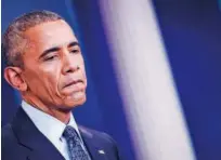  ?? File/ Agence France-presse ?? Barack Obama pauses during his final press conference at the White House in Washington, DC.