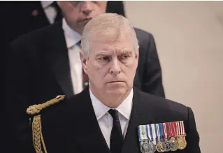  ?? CHRISTOPHE­R FURLONG TNS ?? The BBC broadcast an extended interview with Prince Andrew, Duke of York, about his relationsh­ip with Jeffrey Epstein, the American sex offender who committed suicide in August.