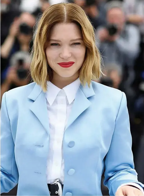  ?? File/agence France-presse ?? Lea Seydoux poses for photograph­ers at the photo call for the film ‘Oh Mercy’ at the 72nd Cannes Film Festival.