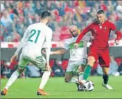  ?? AP ?? Cristiano Ronaldo was playing in his 150th internatio­nal.