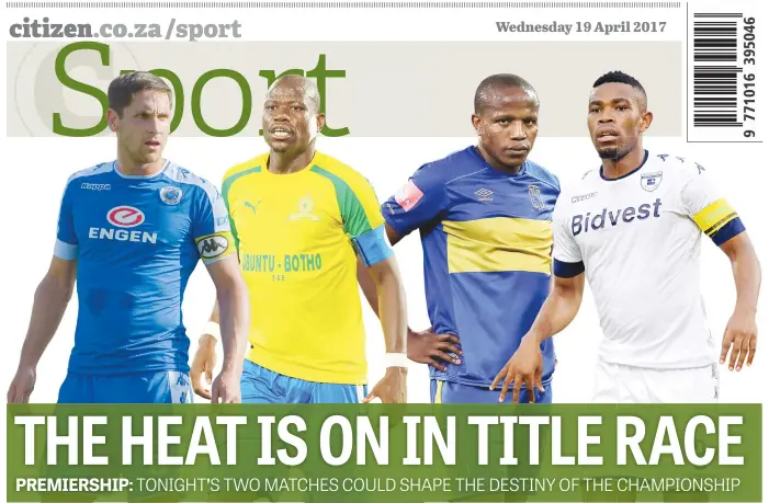  ?? Pictures: Backpagepi­x ?? CAPTAINS FANTASTIC. From left: SuperSport’s Dean Furman, Sundowns’ Hlompho Kekana, Cape Town City’s Lebogang Manyama and Wits’ Thulani Hlatshwayo all have their eyes on the Absa Premiershi­p title.