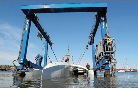  ?? AP ?? The autonomous boat Mayflower’s bid to emulate its 17th-century namesake’s voyage across the Atlantic Ocean was called off because of a mechanical problem that its shore-based support team was unable to fix.