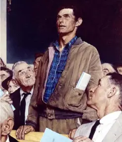  ?? Collection of Norman Rockwell Museum ?? “Freedom of Speech” by Norman Rockwell