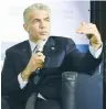  ?? (Avi Hayoun) ?? YAIR LAPID addresses the conference in Jerusalem yesterday.