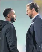  ??  ?? Raheem Sterling with England boss Gareth Southgate