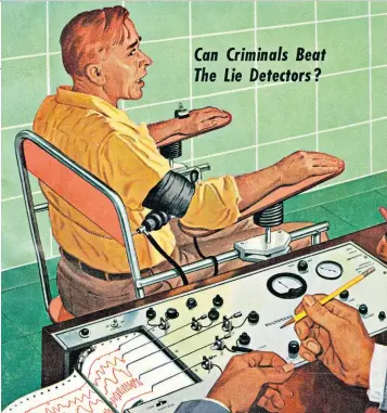  ?? ?? Cuff and nonsense: this 1954 illustrati­on highlights fears that the machine could be easily manipulate­d