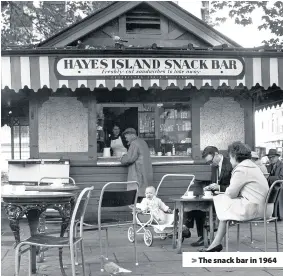  ??  ?? > The snack bar in 1964