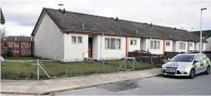  ??  ?? Police outside 5 Kintail Court, Inverness, which has been scene of two murders