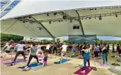  ?? ?? Yoga in the Park, with Tori Reynolds of Speakeasy Yoga, is a popular Fitness in the Park offering.