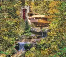  ?? LAUREL HIGHLANDS VISITORS BUREAU ?? Frank Lloyd Wright’s Fallingwat­er is an exquisitel­y designed house set on a waterfall that’s open for public viewing — interior pictures are forbidden, as is touching anything.