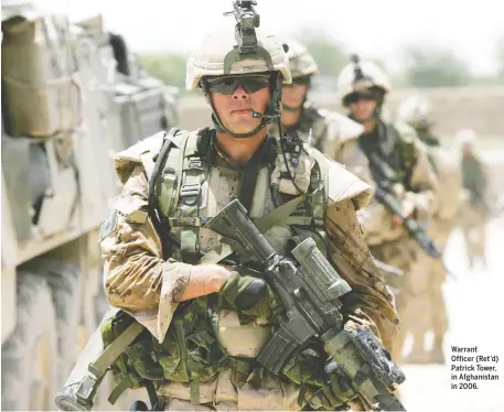  ?? DND ?? Warrant Officer (Ret'd) Patrick Tower, in Afghanista­n in 2006.