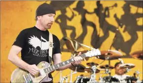  ?? Alex Brandon / AP ?? U2 guitarist The Edge and his Music Rising charity will host an auction of rock memorabili­a on Dec. 11 to benefit New Orleans musicians hit hard by the pandemic.