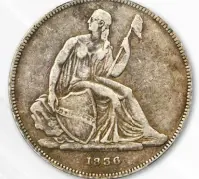  ??  ?? One of multiple counterfei­ts known of the 1836 Gobrecht dollar.